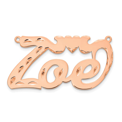 14K Roségold Diamantiert Herz Name Platte