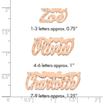 14K Roségold Diamantiert Herz Name Platte