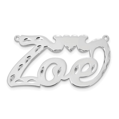 Sterlingsilber Silber/rhodiniert Diamantiert Herz Name Platte