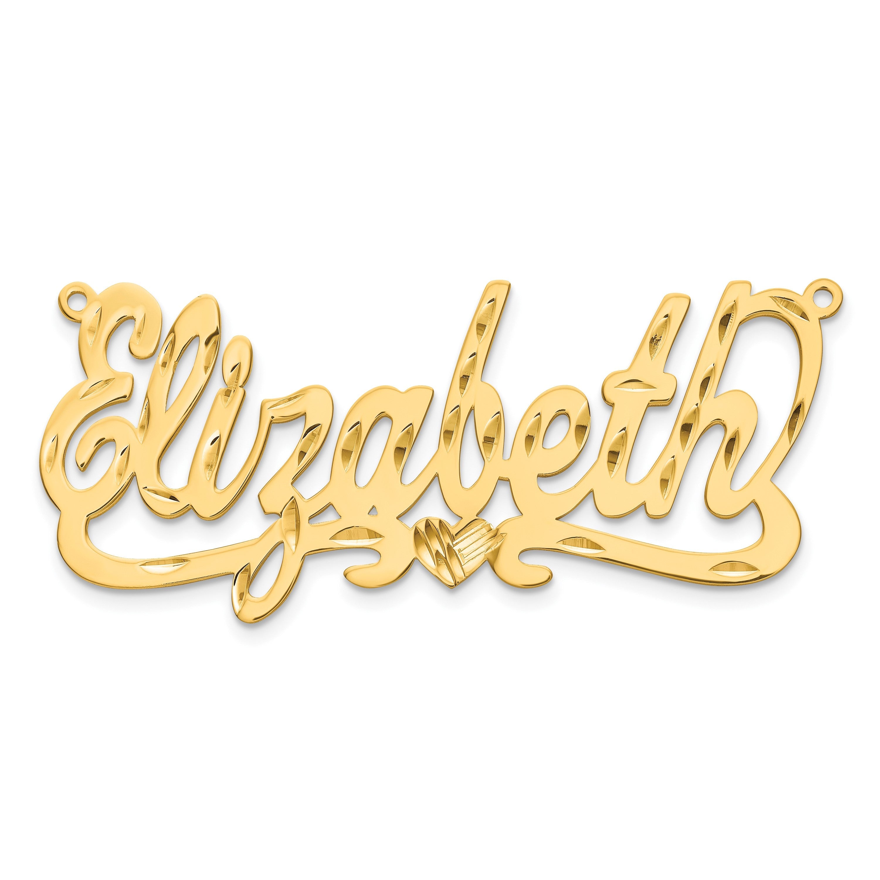 Vergoldet Sterlingsilber /gold Diamantiert Herz Name Platte