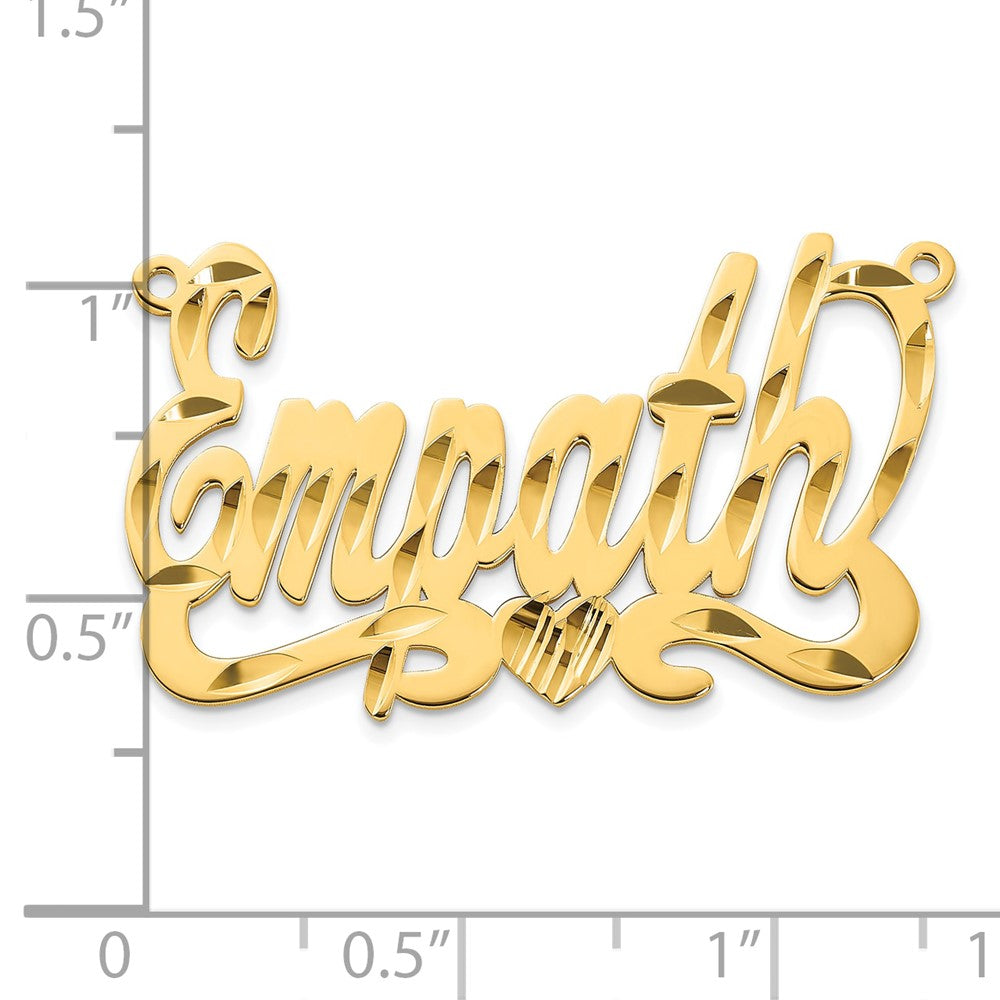Vergoldet Sterlingsilber /gold Diamantiert Herz Name Platte