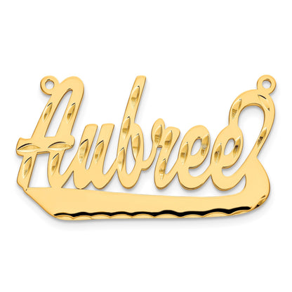 14K Gelbgold Diamantiert Underlined Name Platte