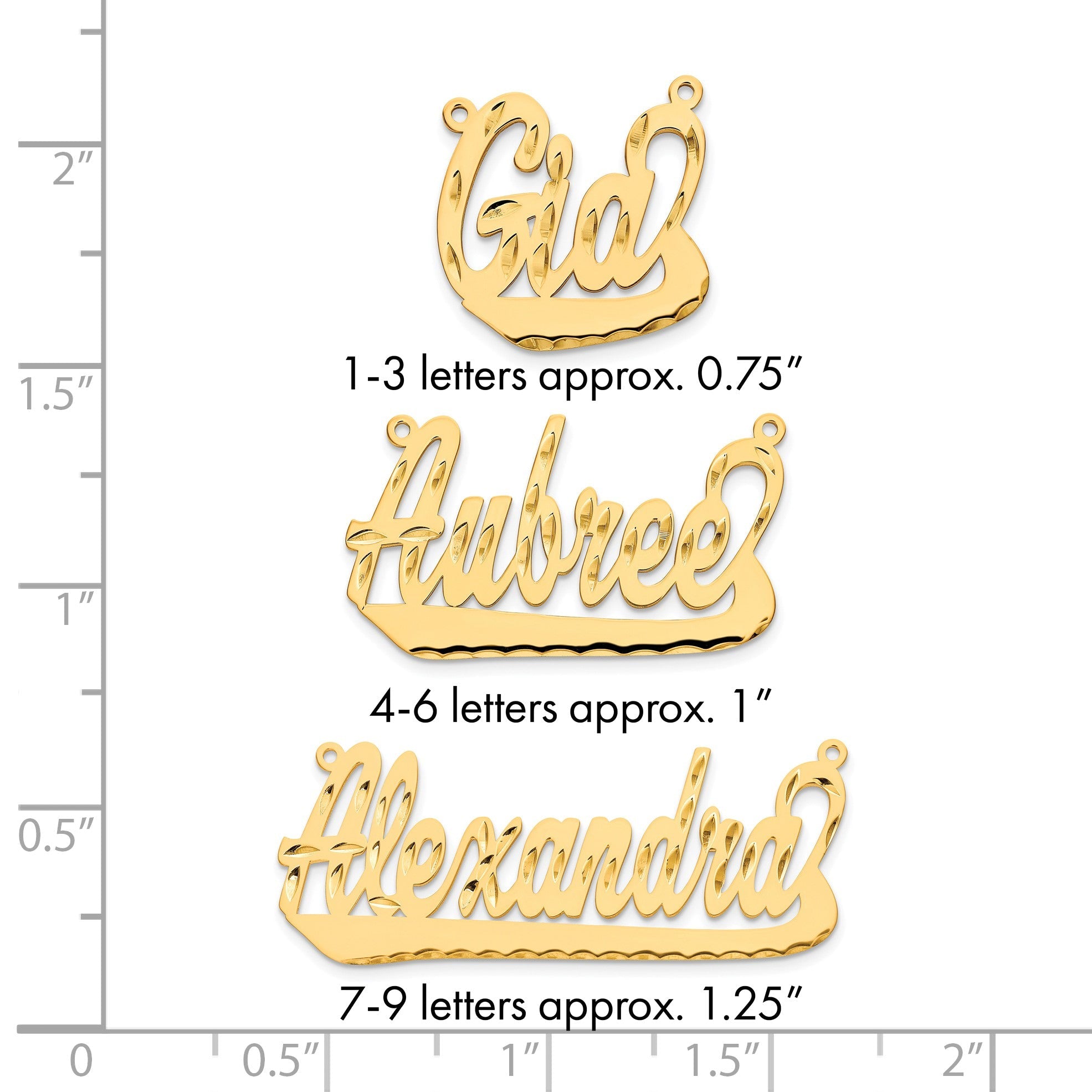14K Gelbgold Diamantiert Underlined Name Platte