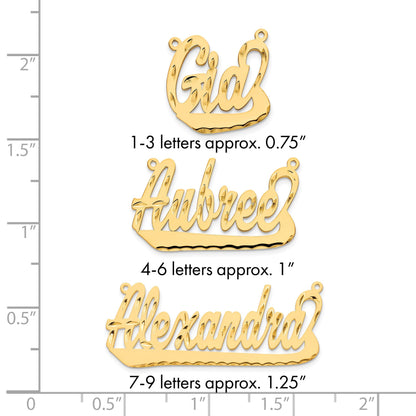 14K Gelbgold Diamantiert Underlined Name Platte