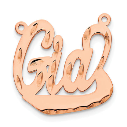 14K Roségold Diamantiert Underlined Name Platte
