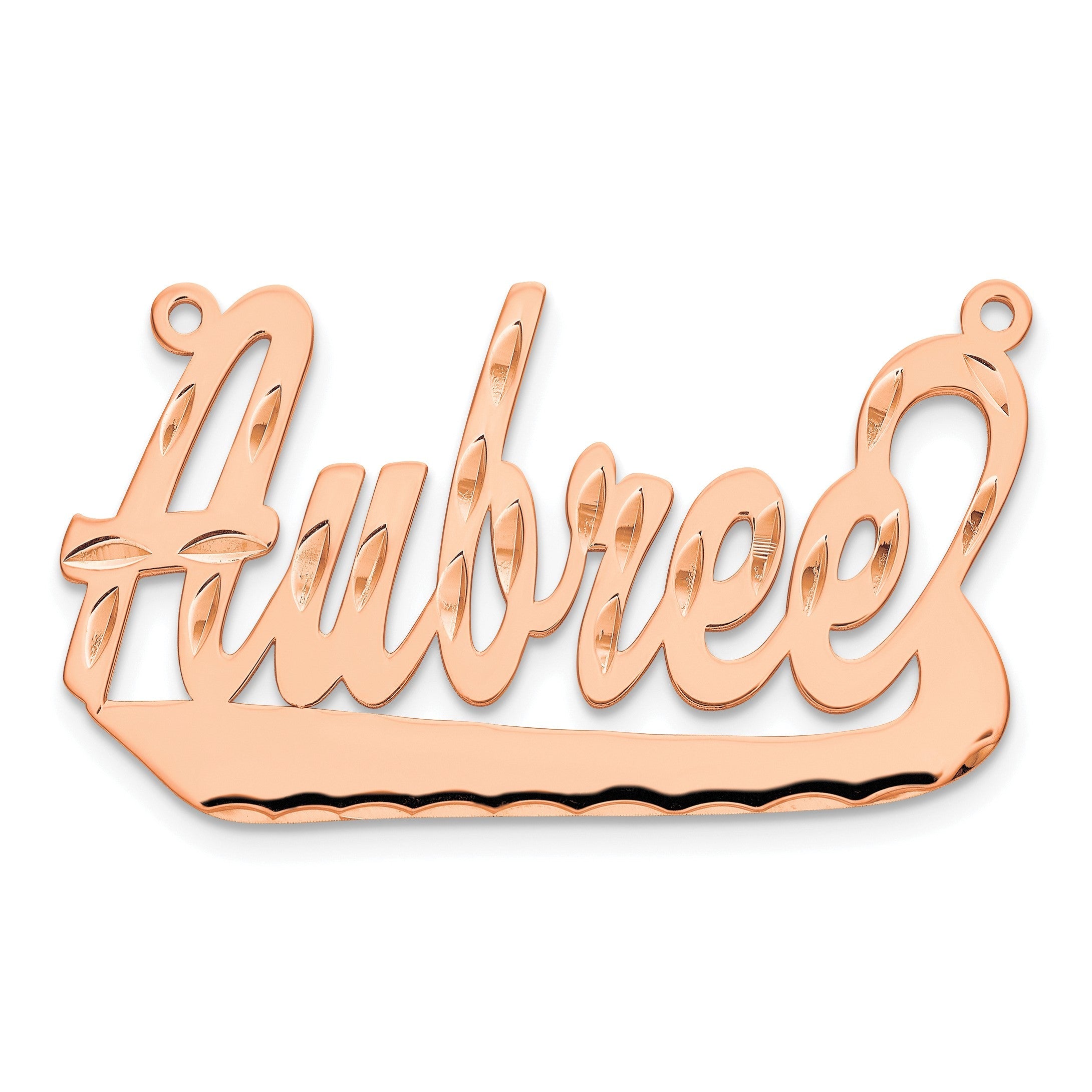 14K Roségold Diamantiert Underlined Name Platte