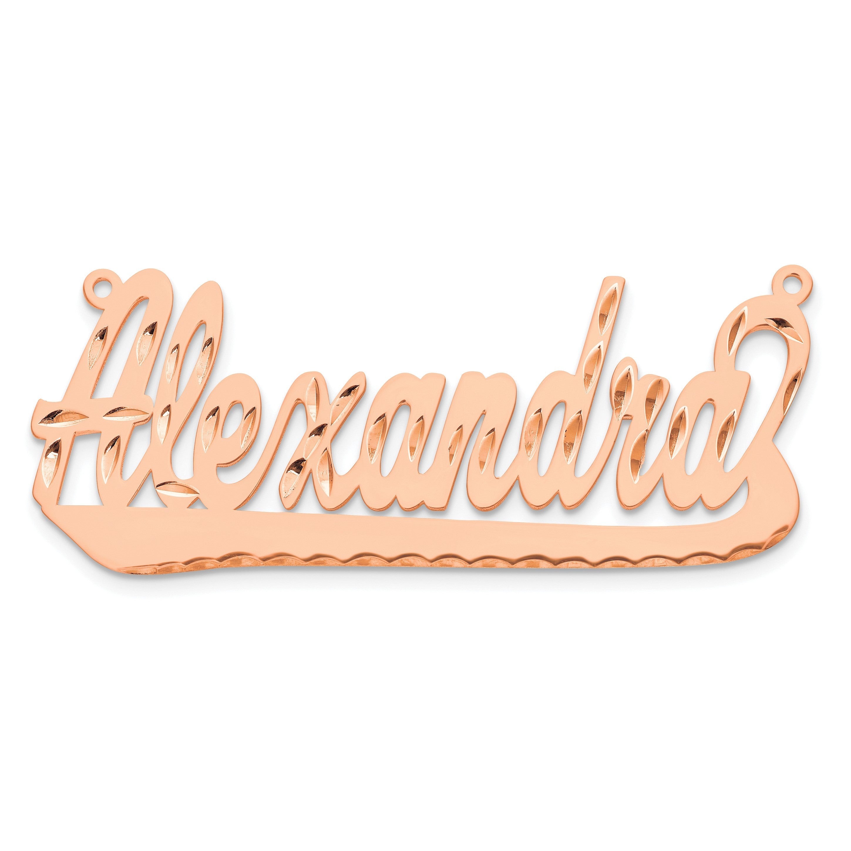 14K Roségold Diamantiert Underlined Name Platte