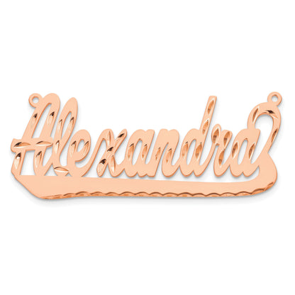 14K Roségold Diamantiert Underlined Name Platte