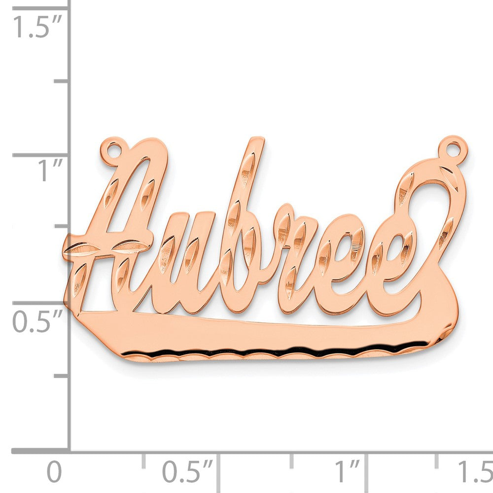 14K Roségold Diamantiert Underlined Name Platte