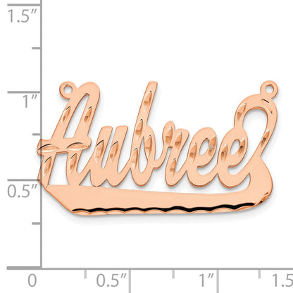 14K Roségold Diamantiert Underlined Name Platte