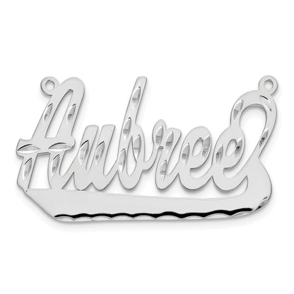 14K Weißgold Diamantiert Underlined Name Platte