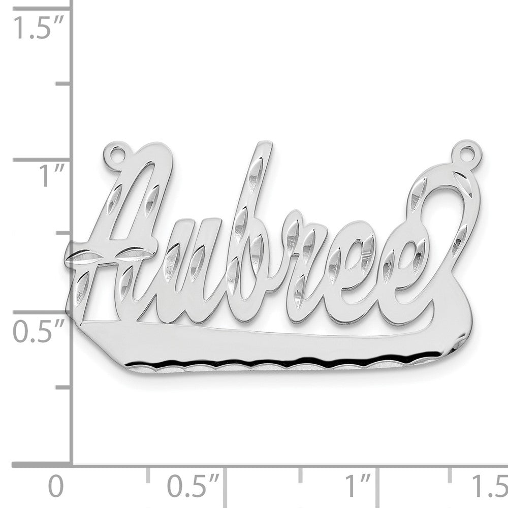 Sterlingsilber Rhodiniert Diamantiert Underlined Name Platte