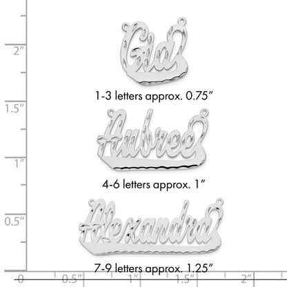 Sterlingsilber Rhodiniert Diamantiert Underlined Name Platte