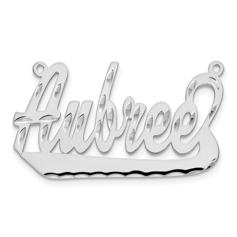 14K Weißgold Diamantiert Underlined Name Platte
