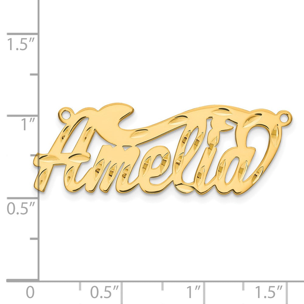 Vergoldet Sterlingsilber /gold Diamantiert Name Platte
