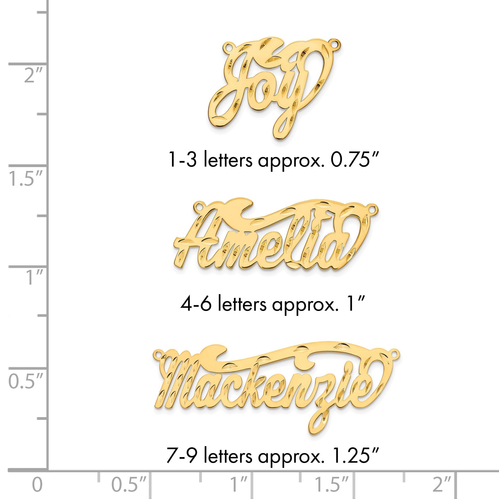 14K Gelbgold Diamantiert Name Platte