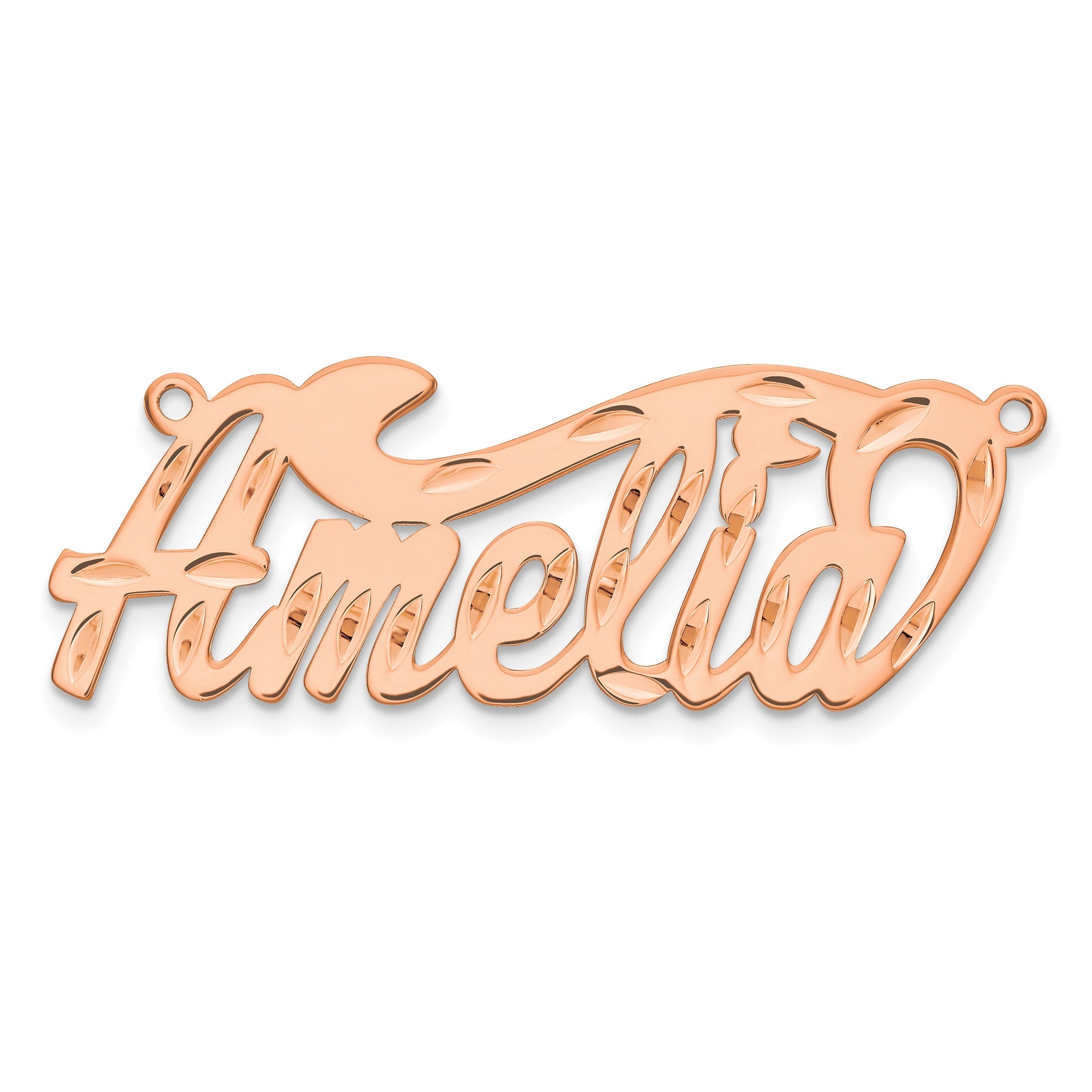 14K Roségold Diamantiert Name Platte