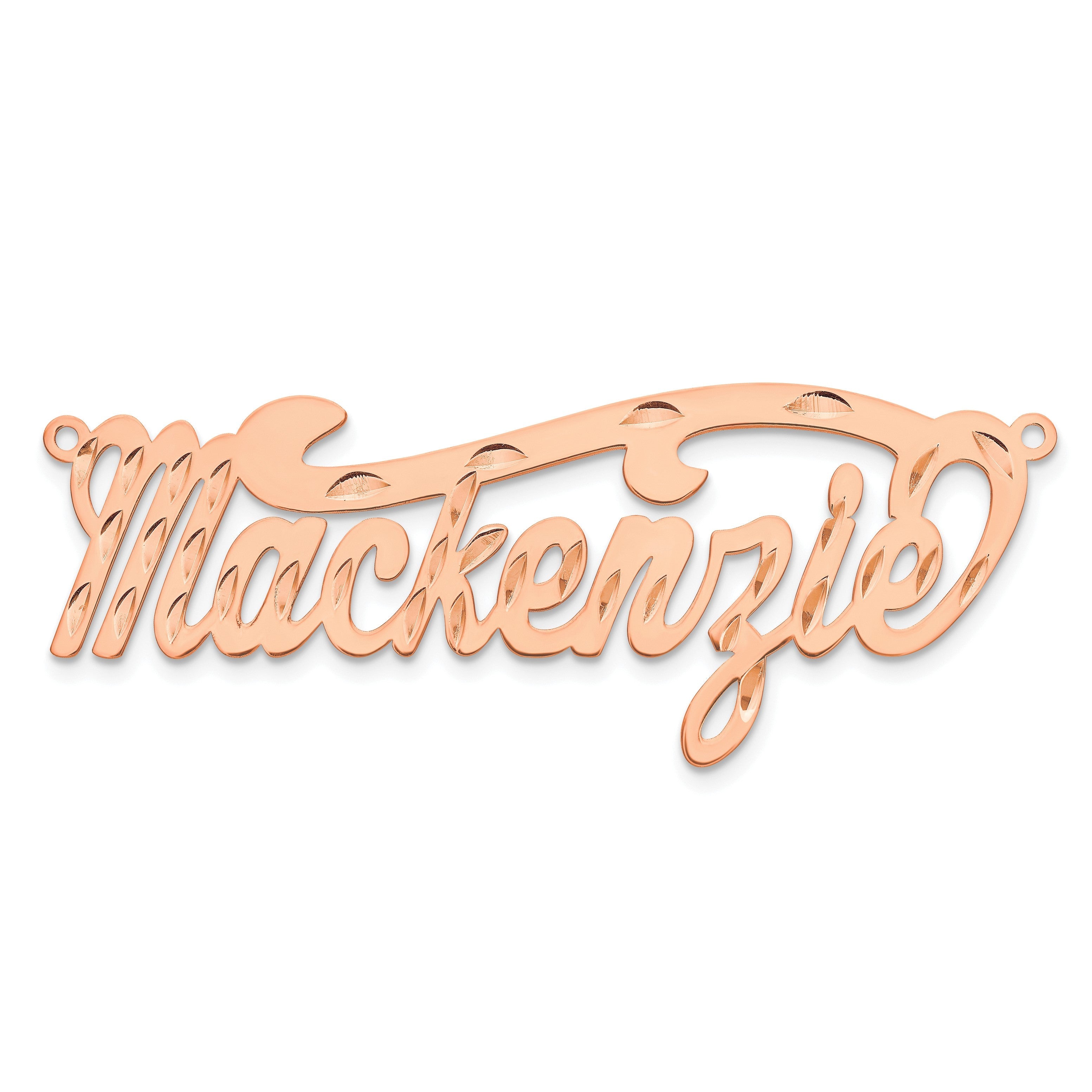 14K Roségold Diamantiert Name Platte