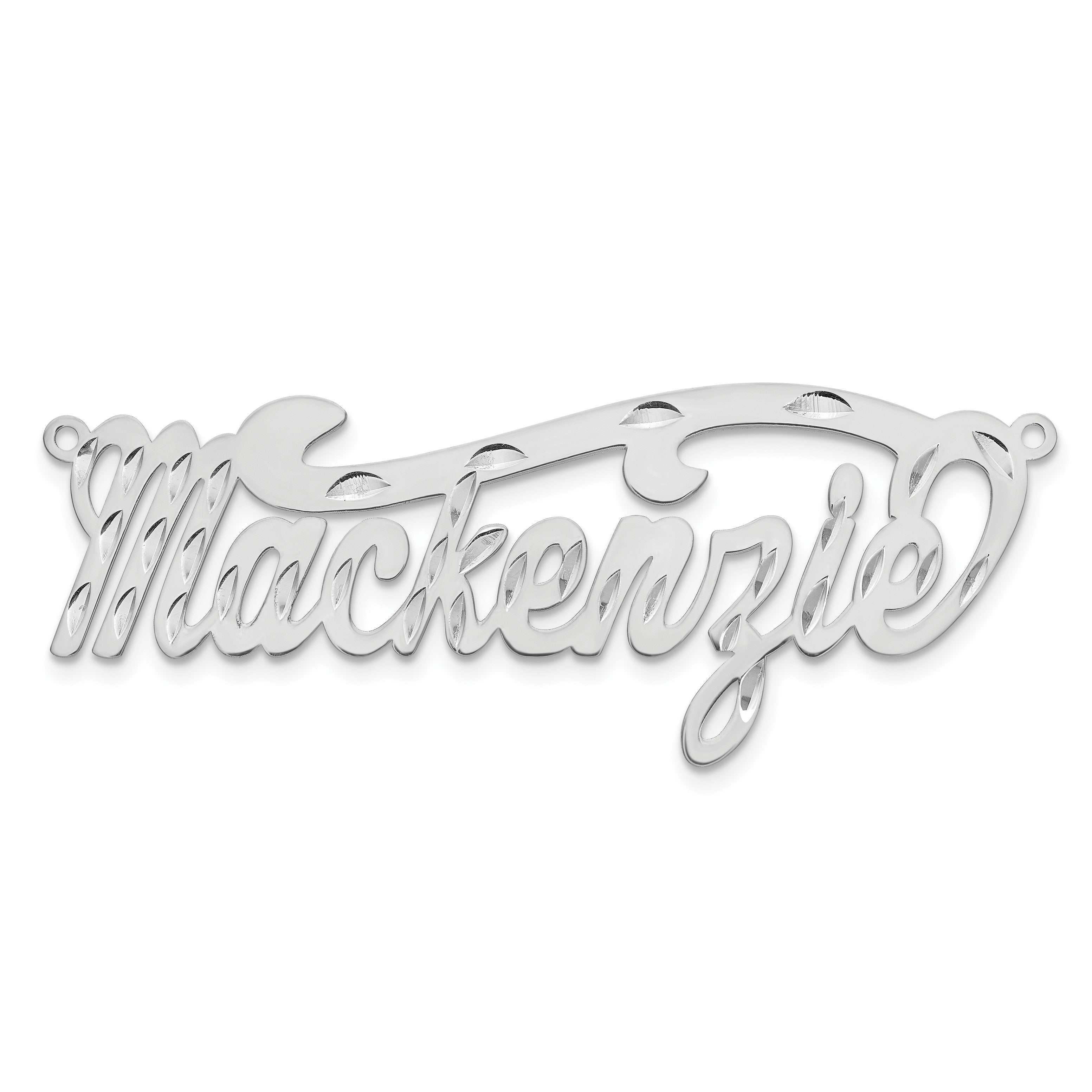14K Weißgold Diamantiert Name Platte