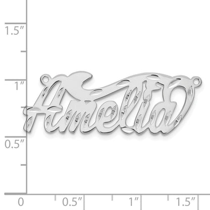14K Weißgold Diamantiert Name Platte