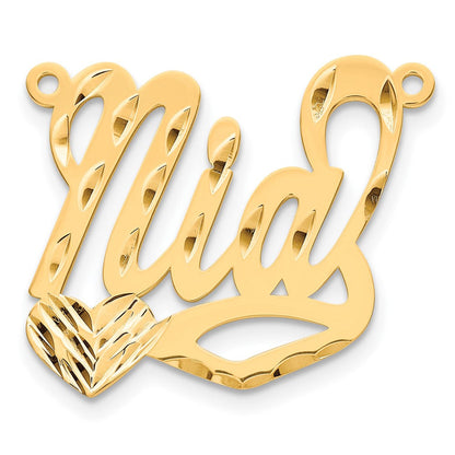 Vergoldet Sterlingsilber /gold Diamantiert Herz Name Platte