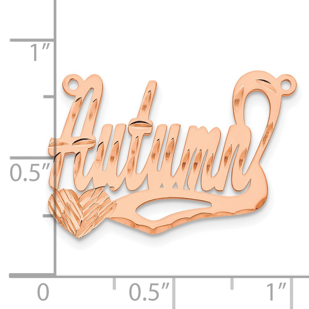 Roségoldbeschichtet Sterlingsilber /rose Diamantiert Herz Name Platte