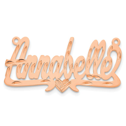 14K Roségold Diamantiert Herz Name Platte