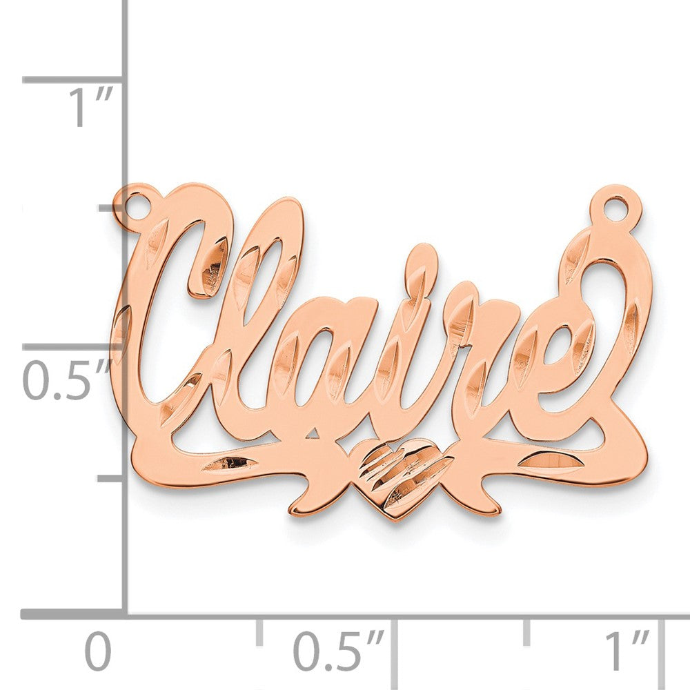 14K Roségold Diamantiert Herz Name Platte