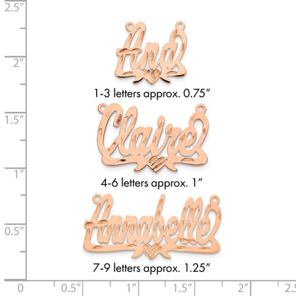 Roségoldbeschichtet Sterlingsilber /rose Diamantiert Herz Name Platte