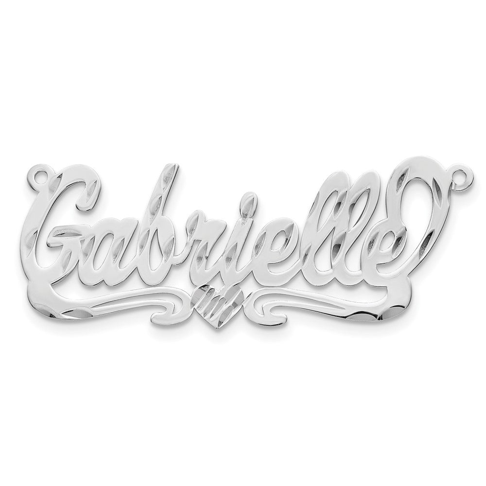 Vergoldet Sterlingsilber /gold Diamantiert Herz Name Platte