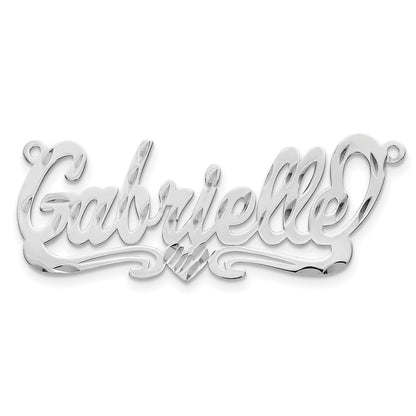 Vergoldet Sterlingsilber /gold Diamantiert Herz Name Platte