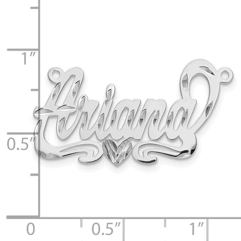 Vergoldet Sterlingsilber /gold Diamantiert Herz Name Platte
