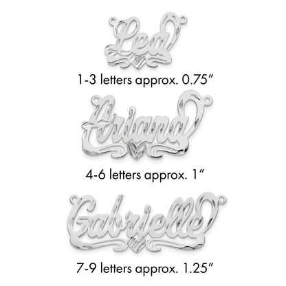 Vergoldet Sterlingsilber /gold Diamantiert Herz Name Platte