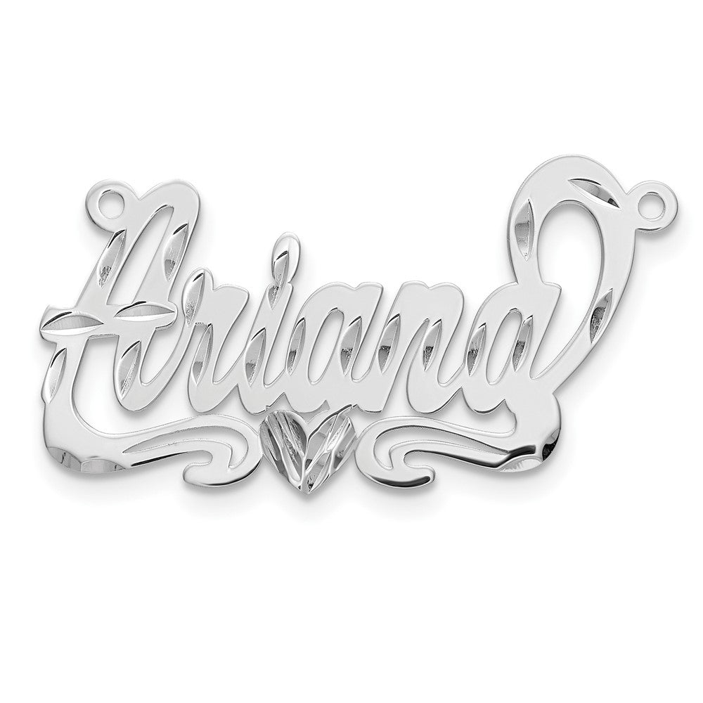 Vergoldet Sterlingsilber /gold Diamantiert Herz Name Platte