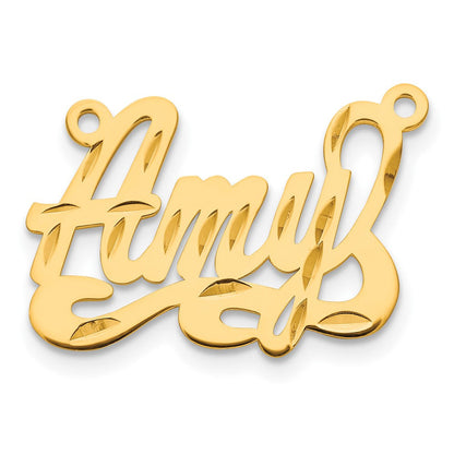 Vergoldet Sterlingsilber /gold Diamantiert Name Platte