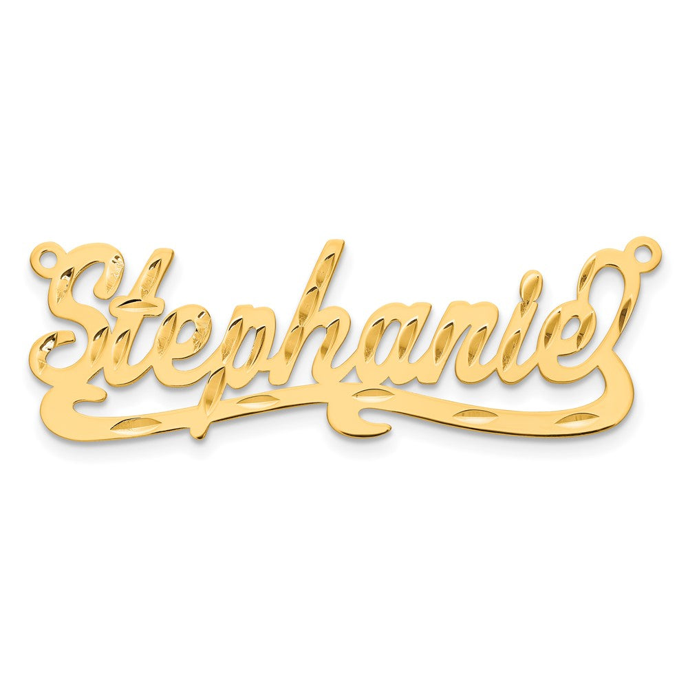 14K Gelbgold Diamantiert Name Platte