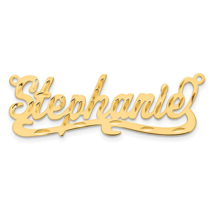 14K Gelbgold Diamantiert Name Platte