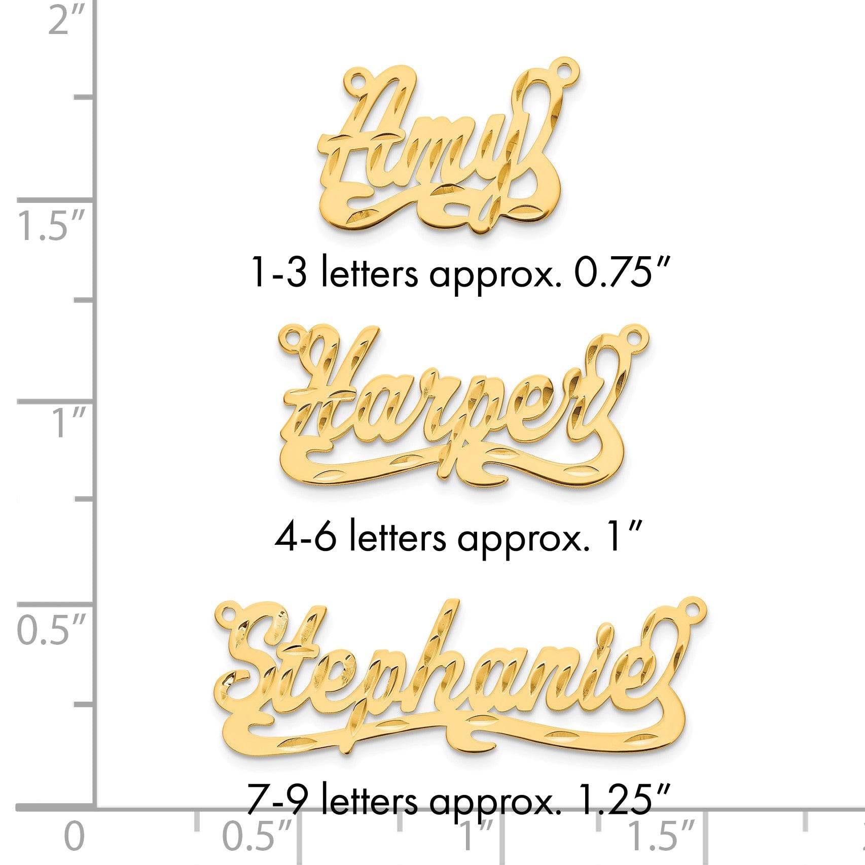 14K Gelbgold Diamantiert Name Platte