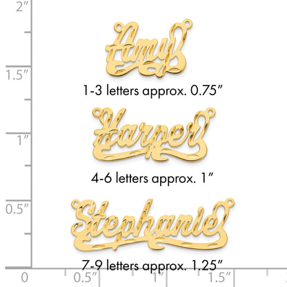 14K Gelbgold Diamantiert Name Platte
