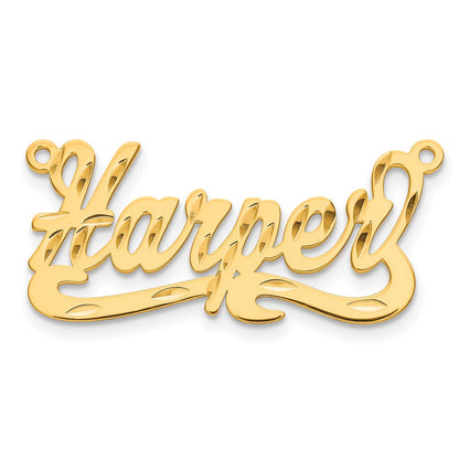 Vergoldet Sterlingsilber /gold Diamantiert Name Platte