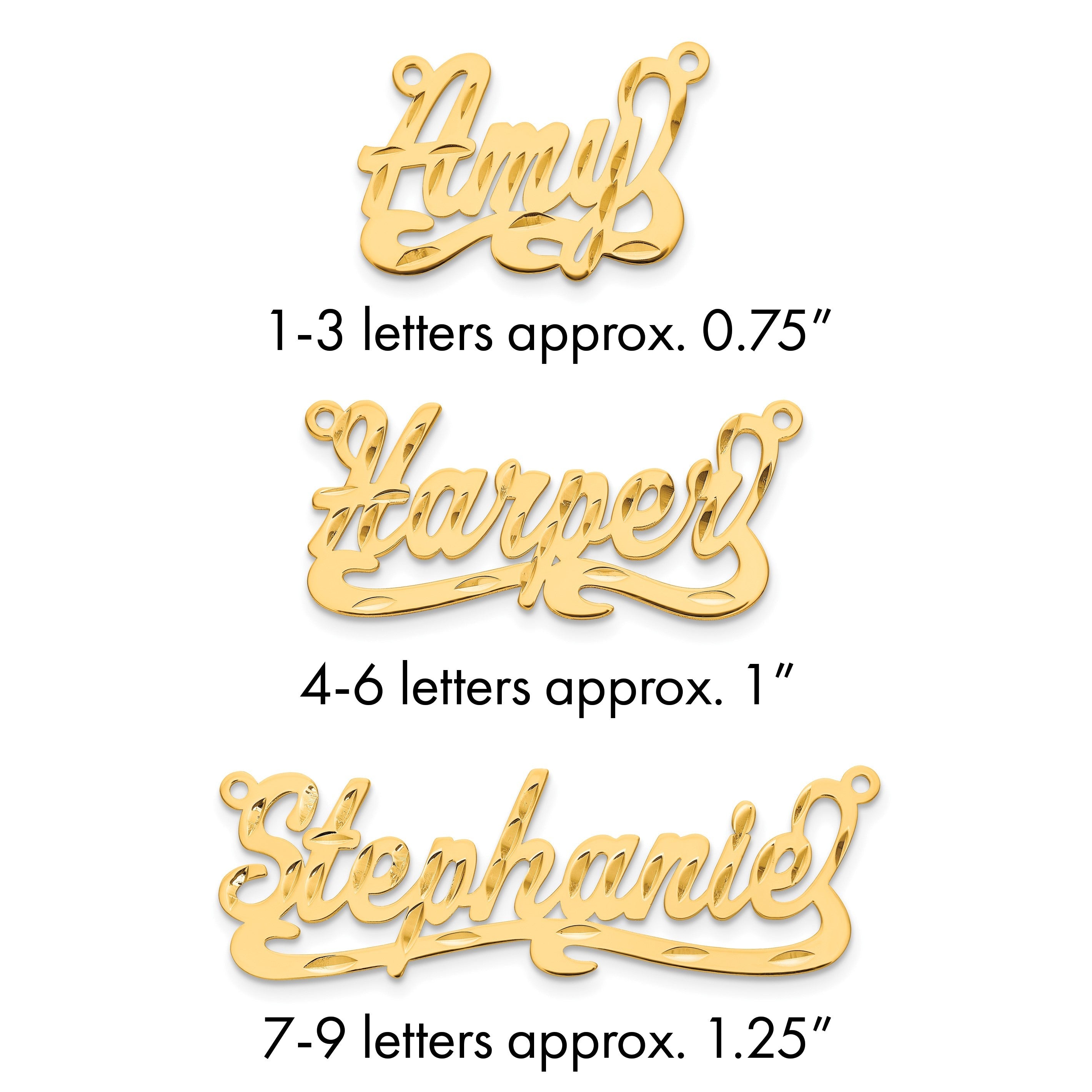 14K Gelbgold Diamantiert Name Platte