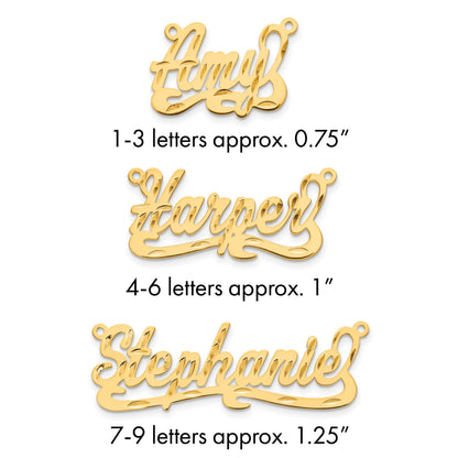 14K Gelbgold Diamantiert Name Platte