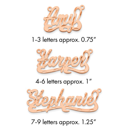 14K Roségold Diamantiert Name Platte