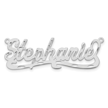 14K Weißgold Diamantiert Name Platte