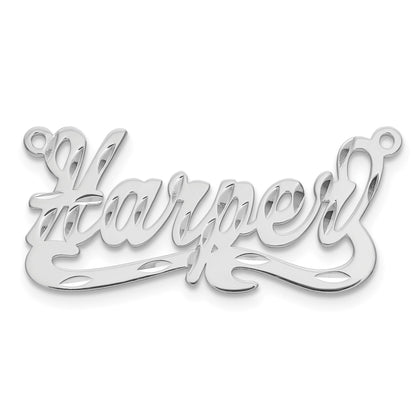 14K Weißgold Diamantiert Name Platte