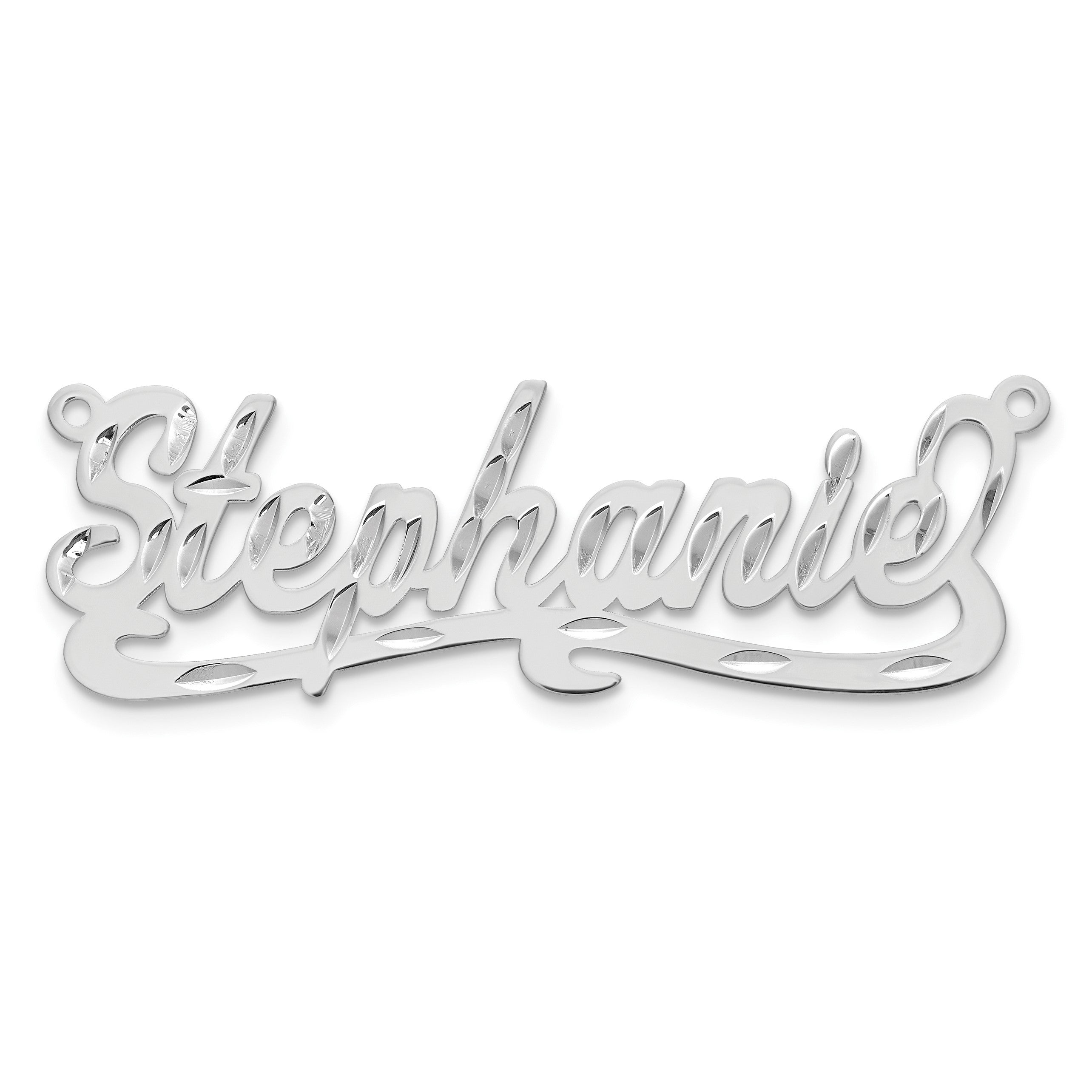 Sterlingsilber Silber/rhodiniert Diamantiert Name Platte