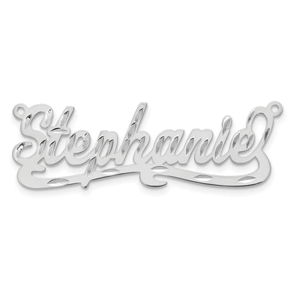 14K Weißgold Diamantiert Name Platte