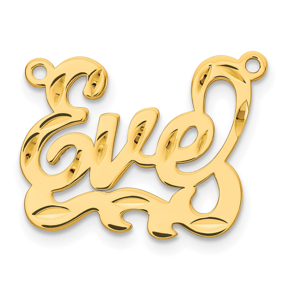 14K Gelbgold Diamantiert Name Platte
