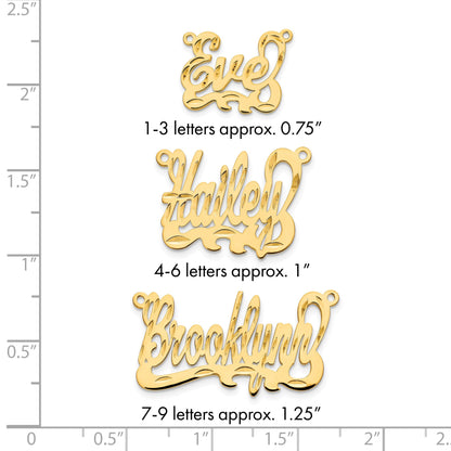 Vergoldet Sterlingsilber /gold Diamantiert Name Platte