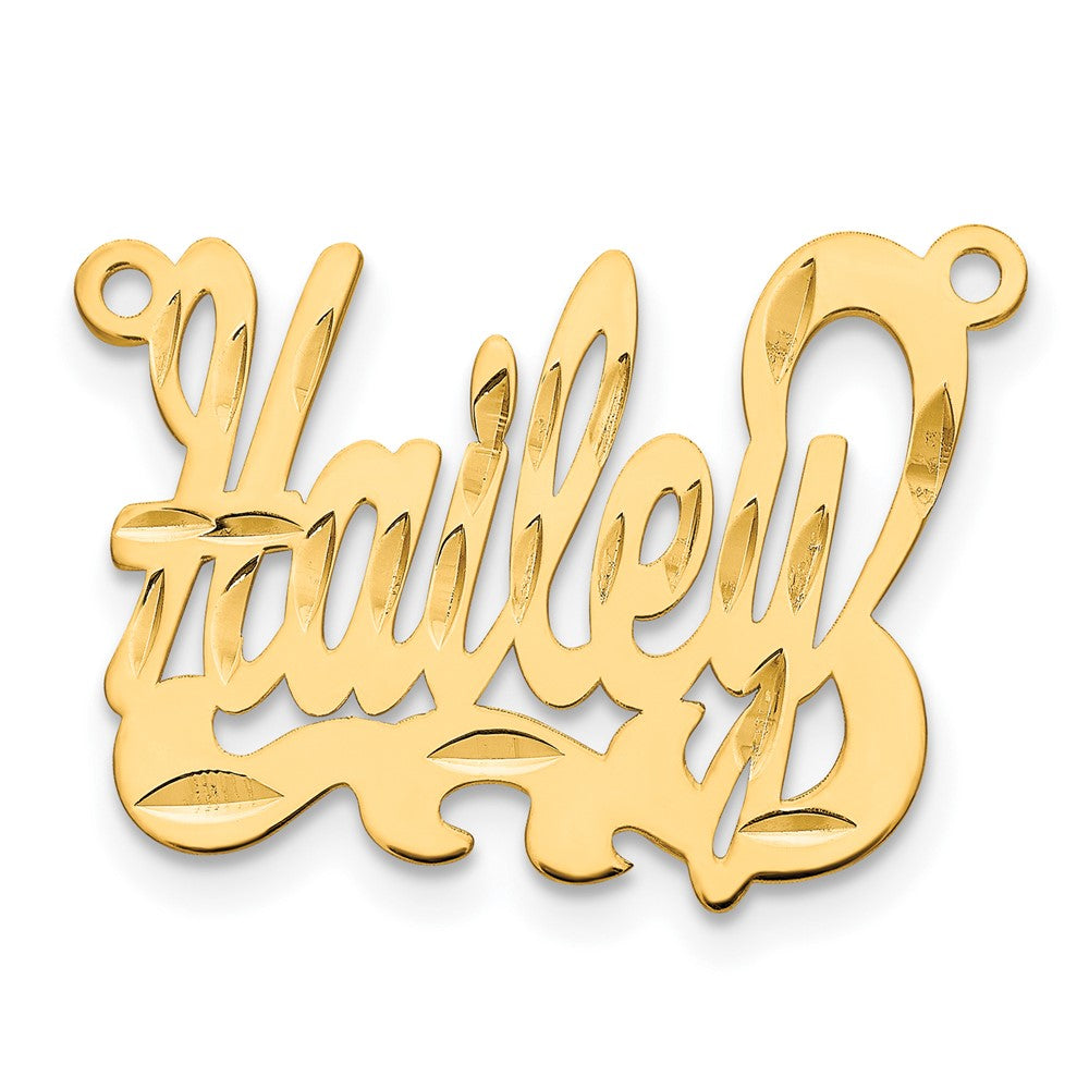 14K Gelbgold Diamantiert Name Platte